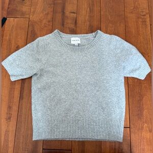 NEVER WORN Pink Rose Grey Sweater Short Sleeve